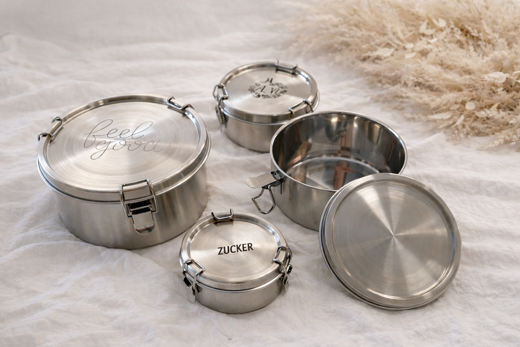 RUNDE - Brotdose / Lunchbox / Vesperdose - Edelstahl personalisiert / Name