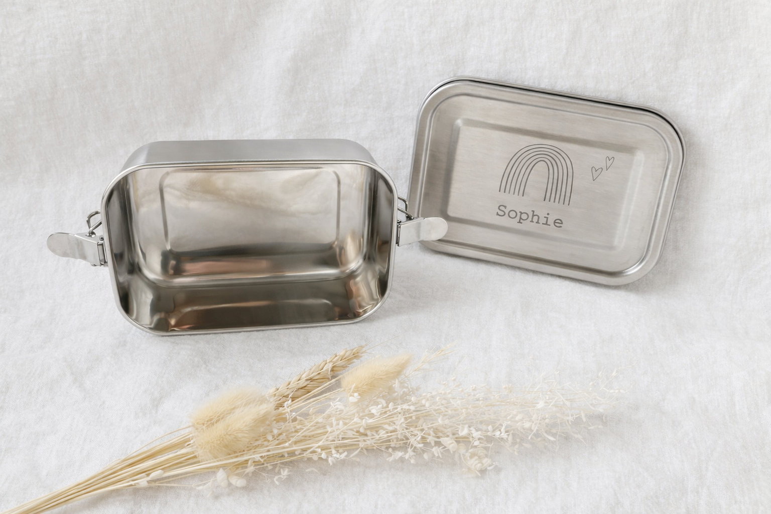 Brotdose Lunchbox Vesperdose Edelstahl personalisiert / Name