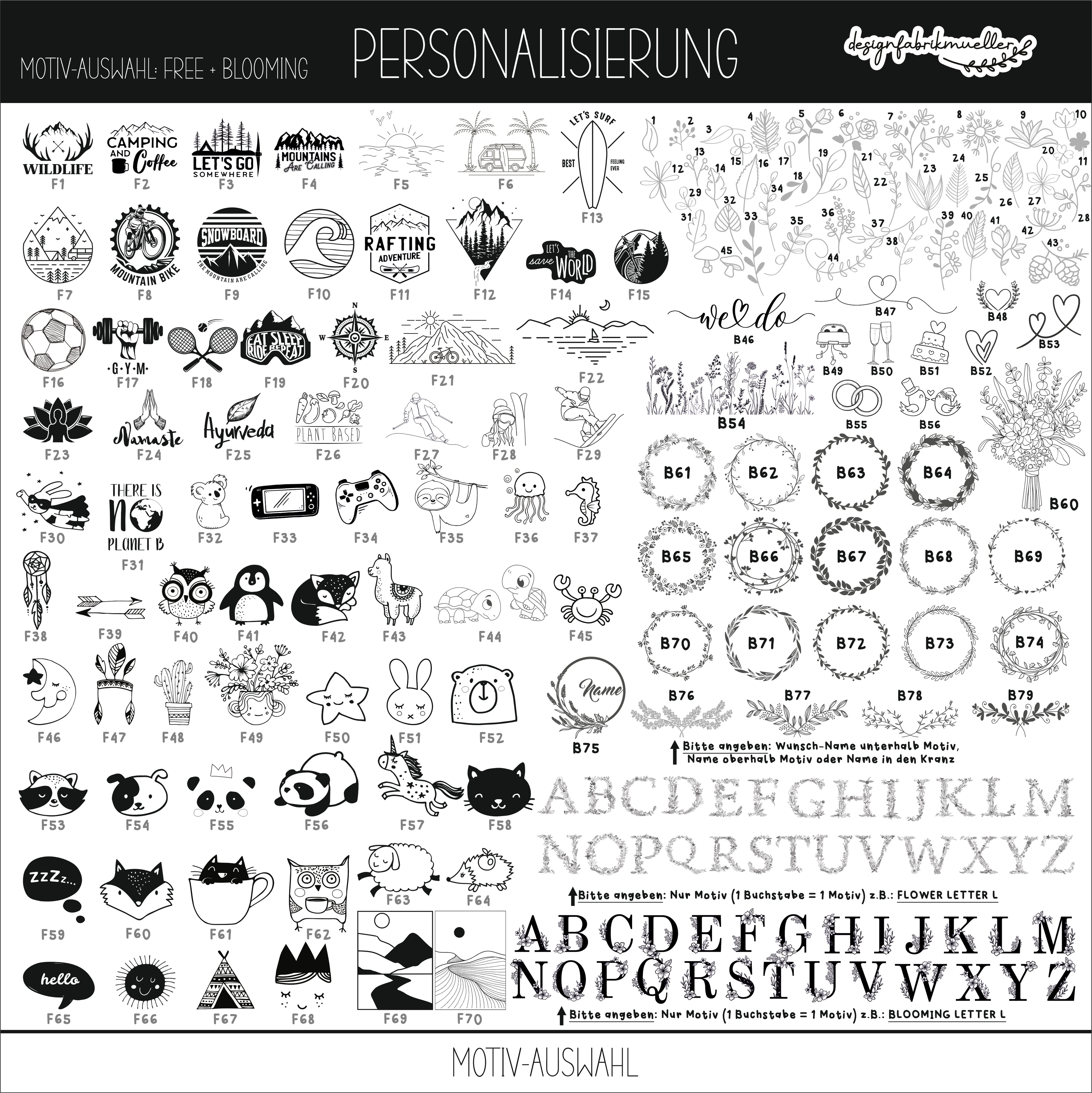 Trinkflasche Edelstahl mit Bambusdeckel schwarz, weiß, silber, grau oder olivgrün - Personalisiert