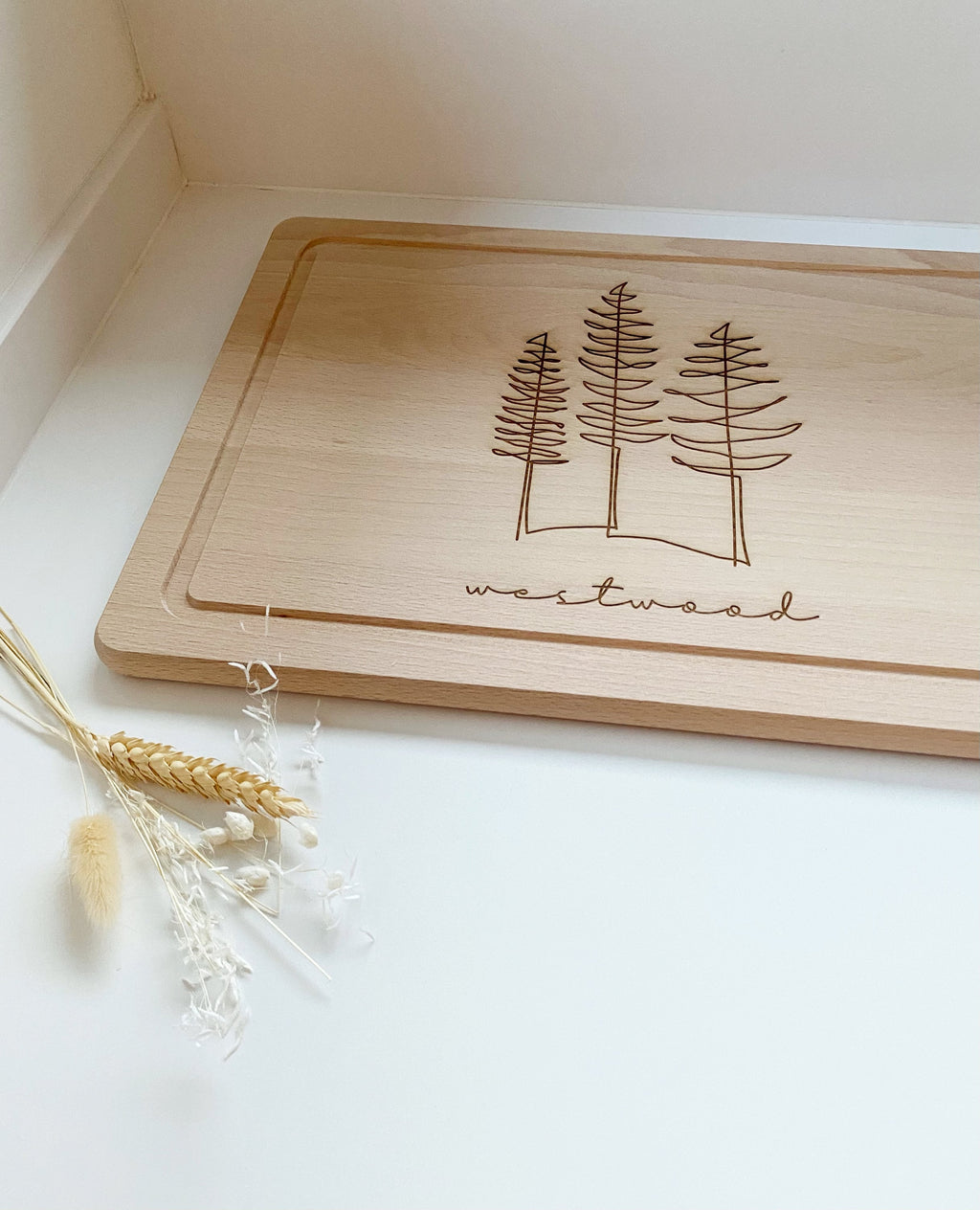 Schneidebrett Holzbrett - individuelle Gravur / Personalisiert 40x30cm