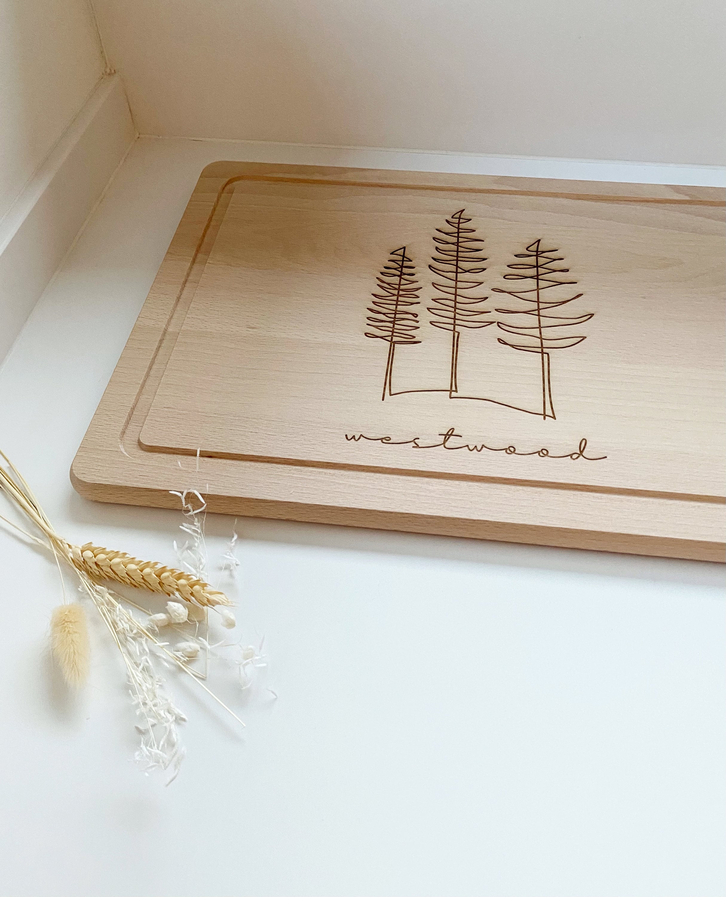 Schneidebrett Holzbrett - individuelle Gravur / Personalisiert 40x30cm