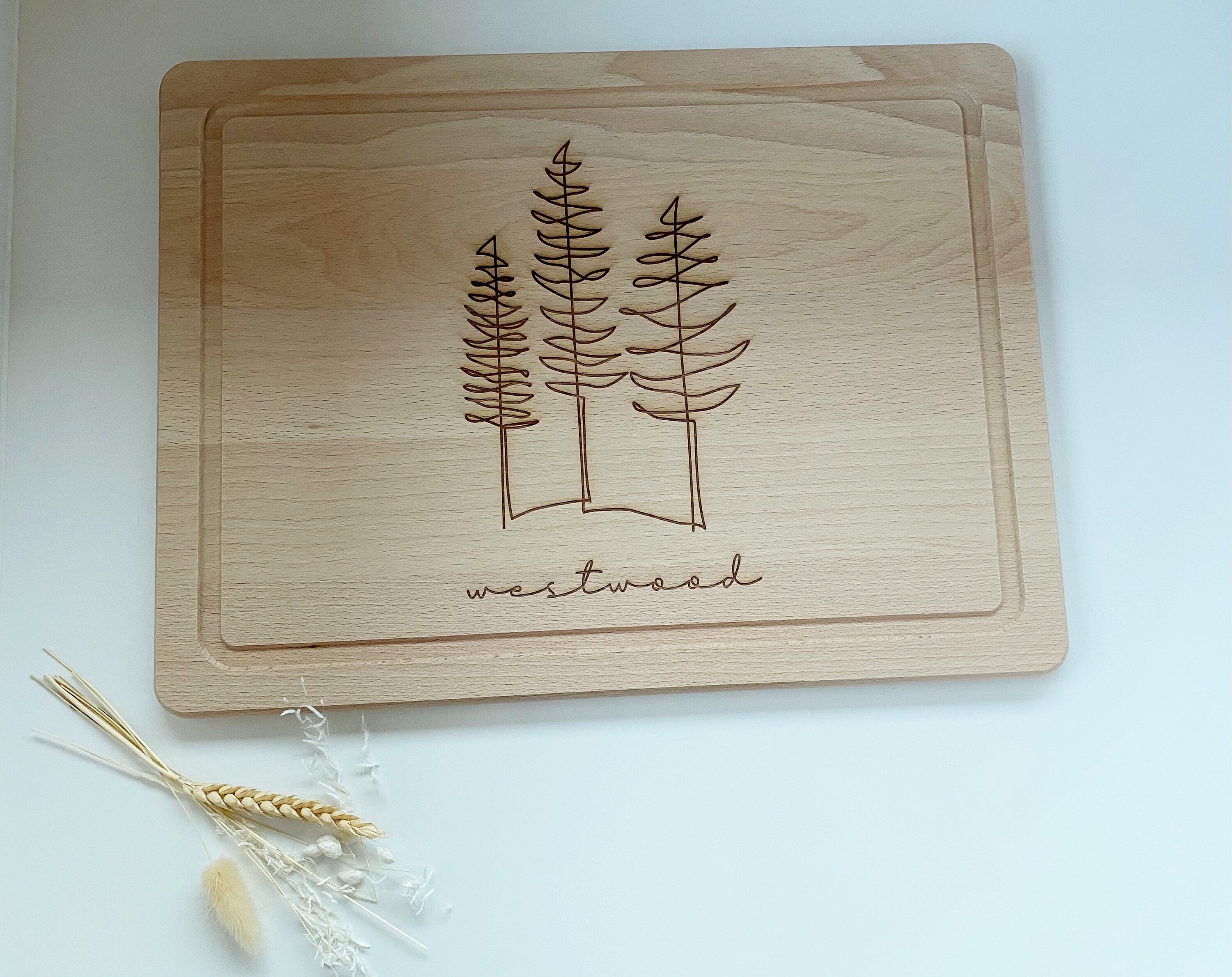 Schneidebrett Holzbrett - individuelle Gravur / Personalisiert 40x30cm
