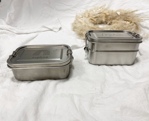 Brotdose Lunchbox Vesperdose Edelstahl personalisiert / Name