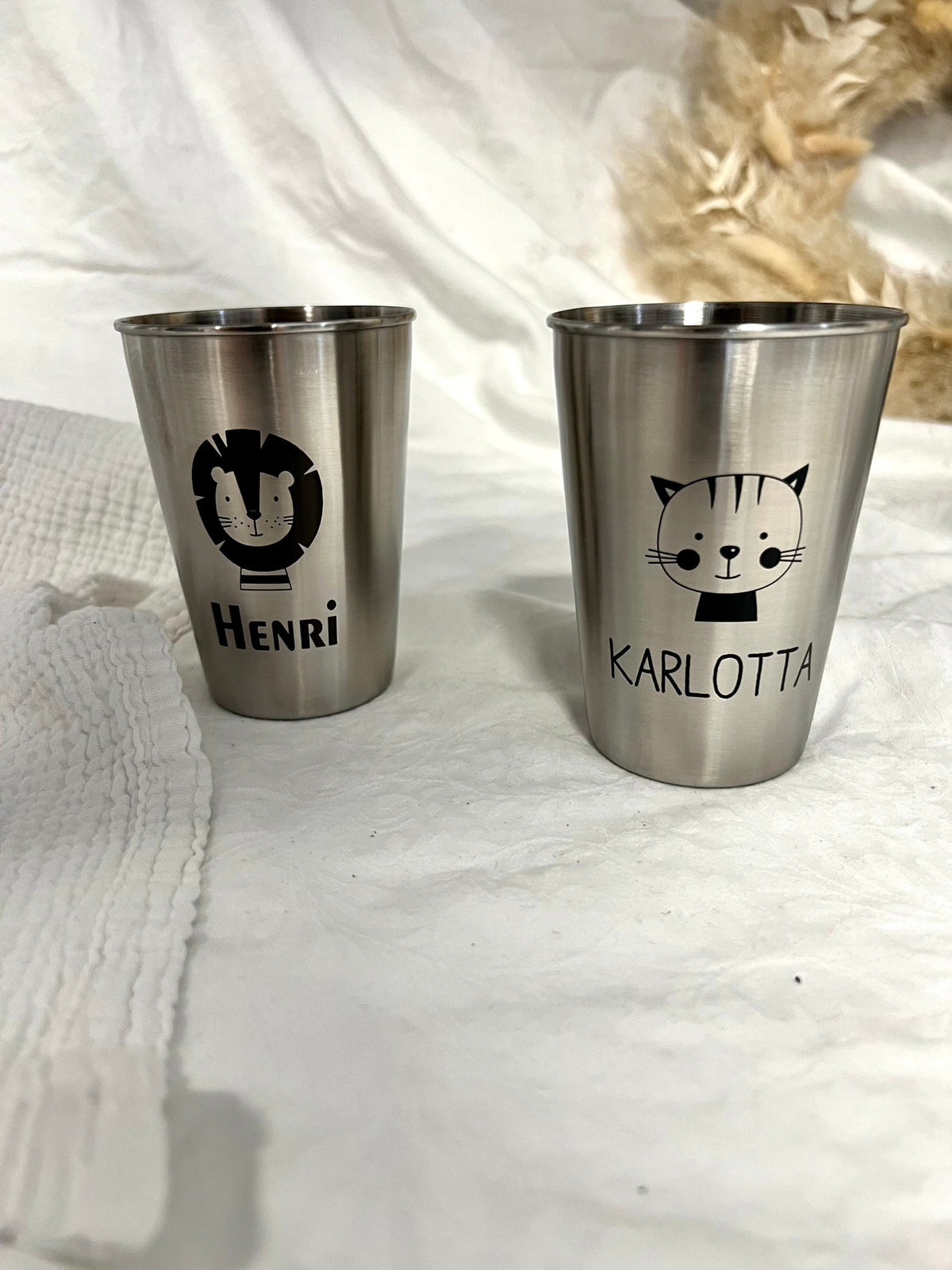 Becher Edelstahl silber - Personalisiert