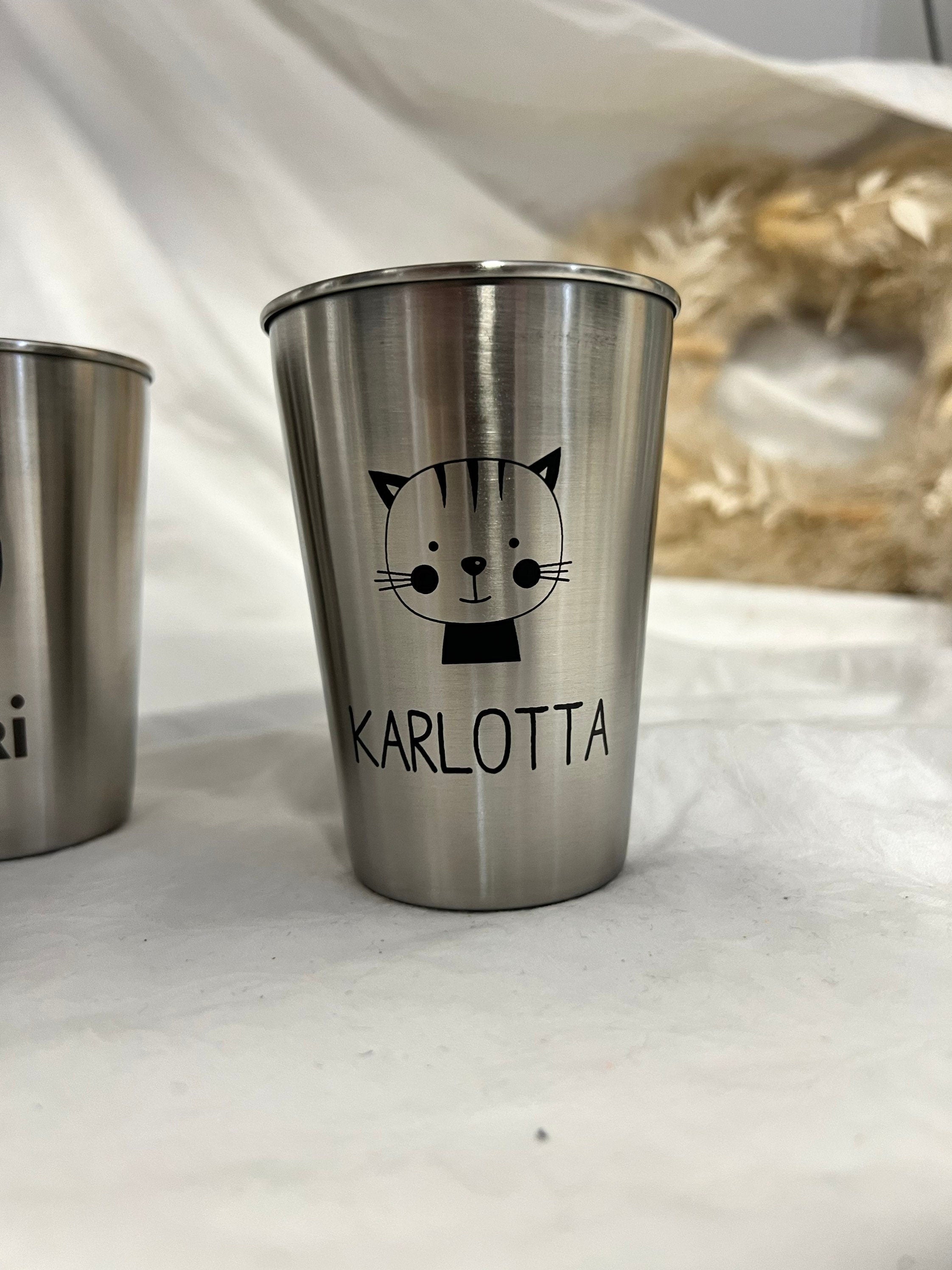 Becher Edelstahl silber - Personalisiert