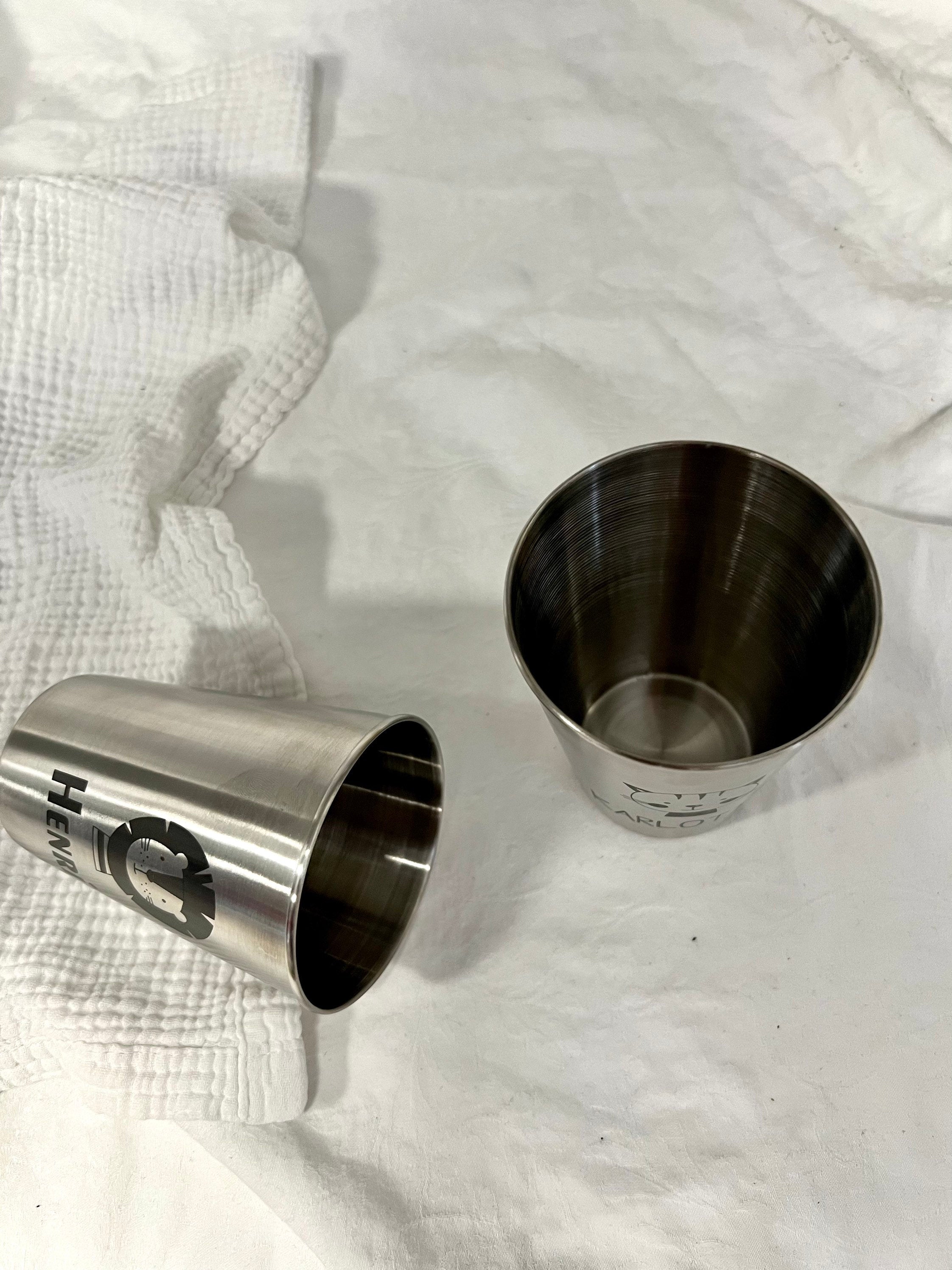 Becher Edelstahl silber - Personalisiert