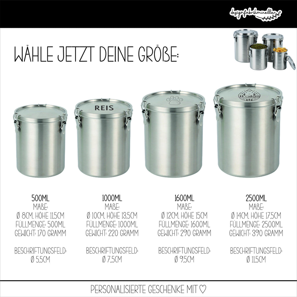 RUNDE - Brotdose / Aufbewahrungsbox / Vorratsdose / Lunchbox / Vesperdose / Edelstahl personalisiert / Name