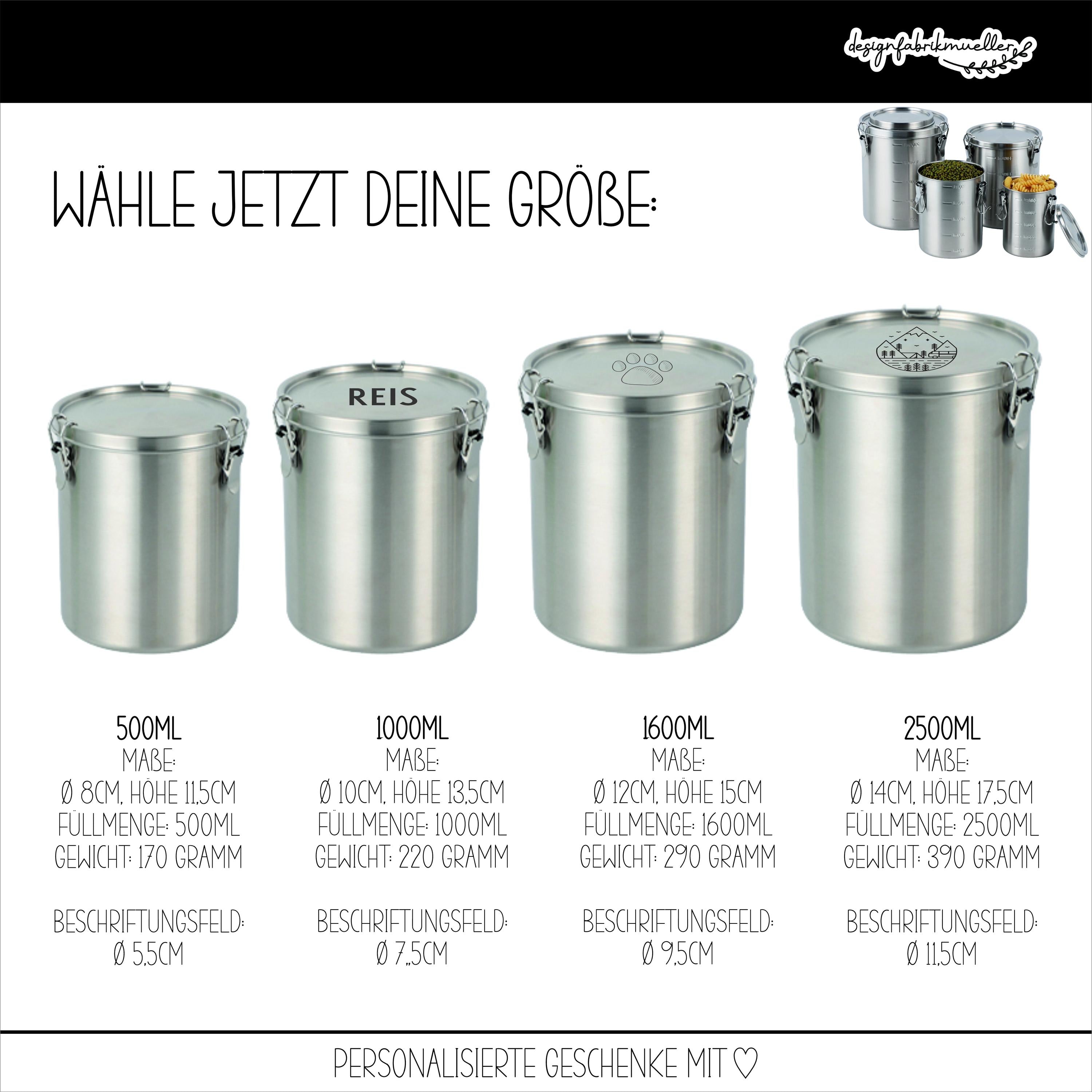 RUNDE - Brotdose / Aufbewahrungsbox / Vorratsdose / Lunchbox / Vesperdose / Edelstahl personalisiert / Name